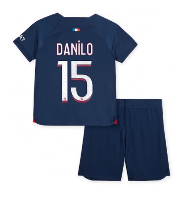 Paris Saint-Germain Danilo Pereira #15 Hjemmebanesæt Børn 2023-24 Kort ærmer (+ korte bukser)